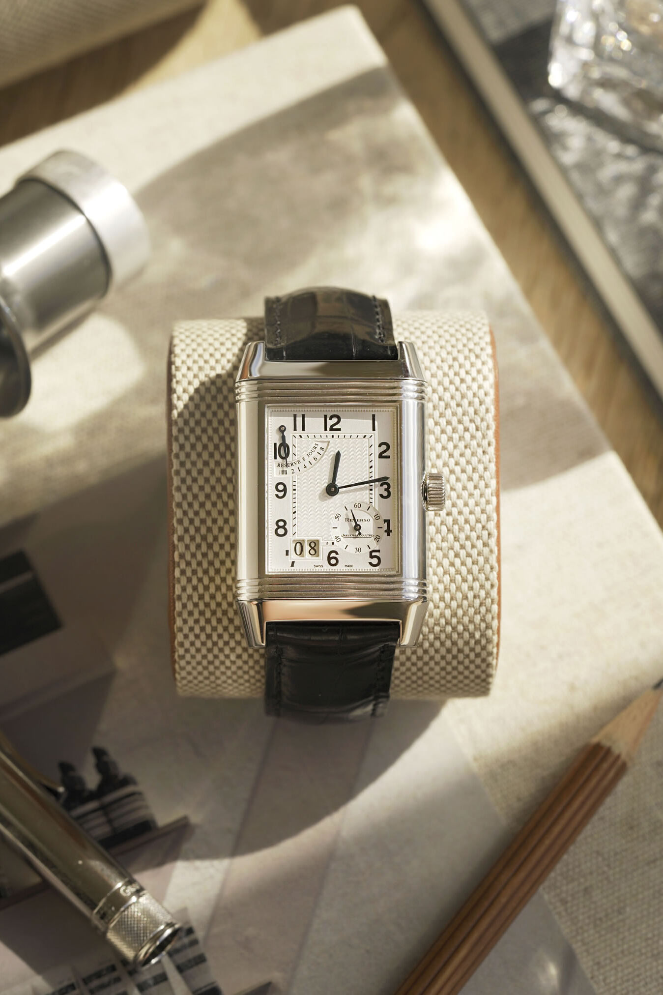 Jaeger LeCoultre Reverso 8 Days ‘Grande Date’ staged
